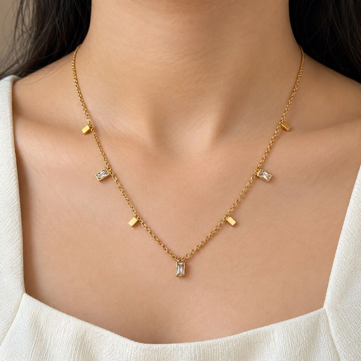 RECTANGLE CHARM NECKLACE 1