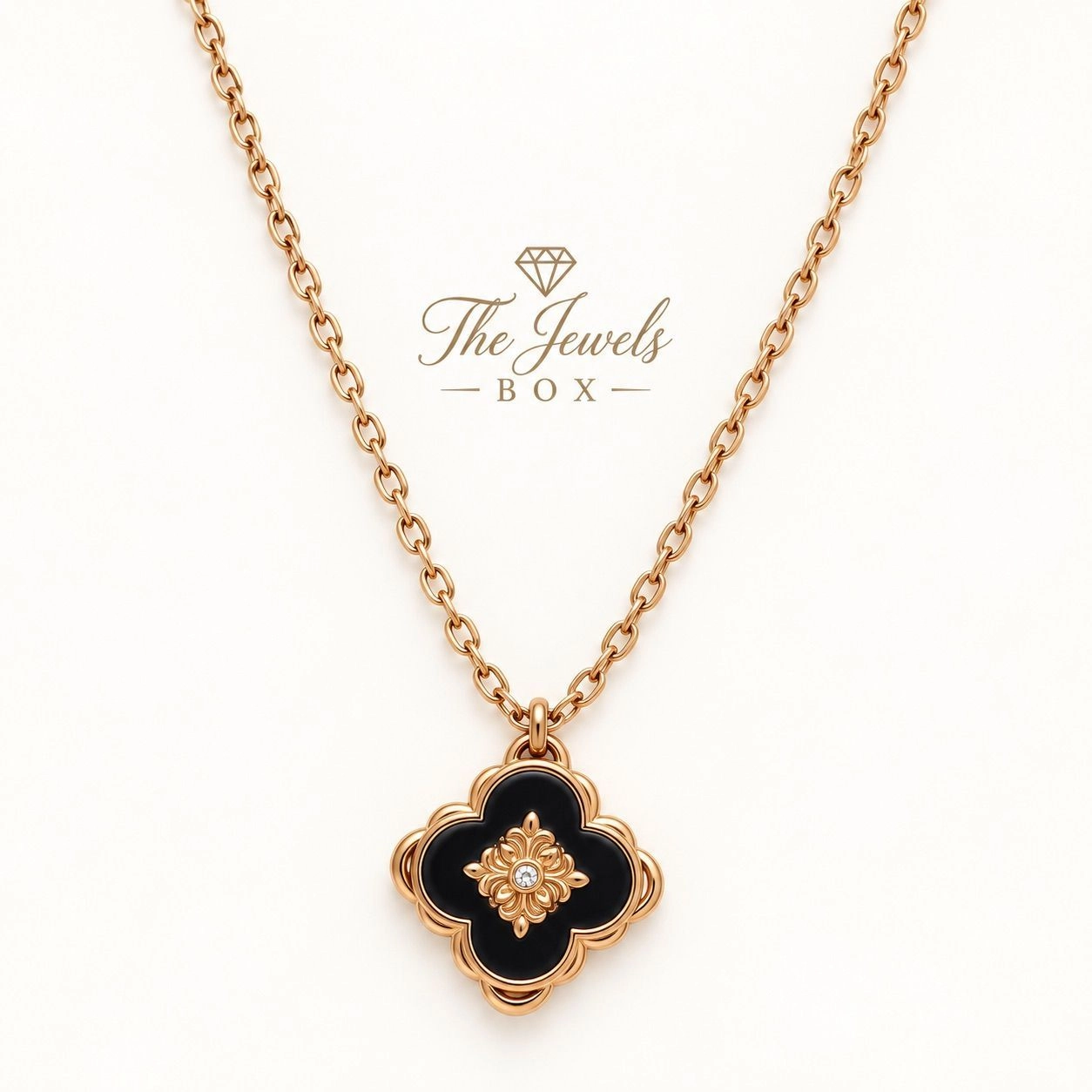 BLACK CLOVER PENDANT NECKLACE 2