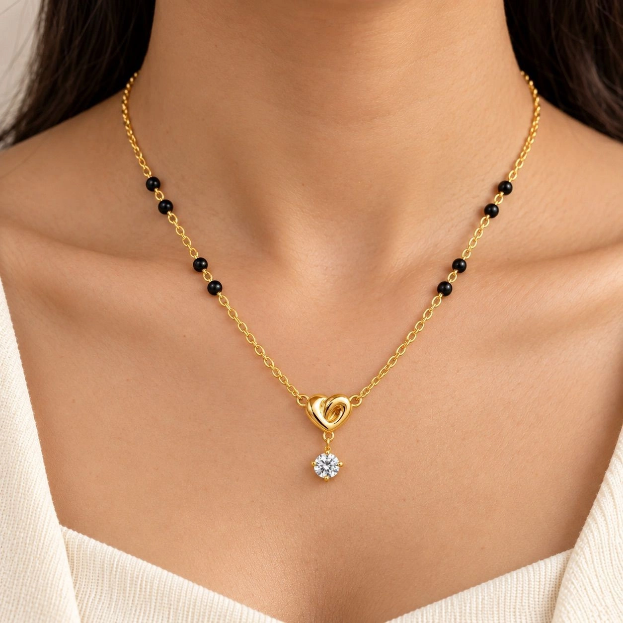 Heart Diamond Mangalsutra 1