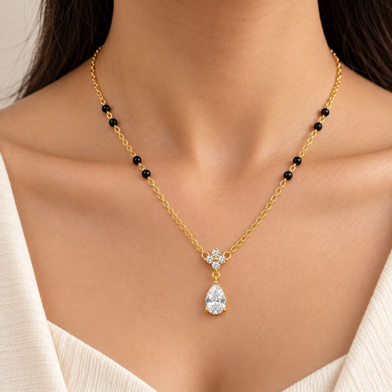 Flower Diamond Mangalsutra 1