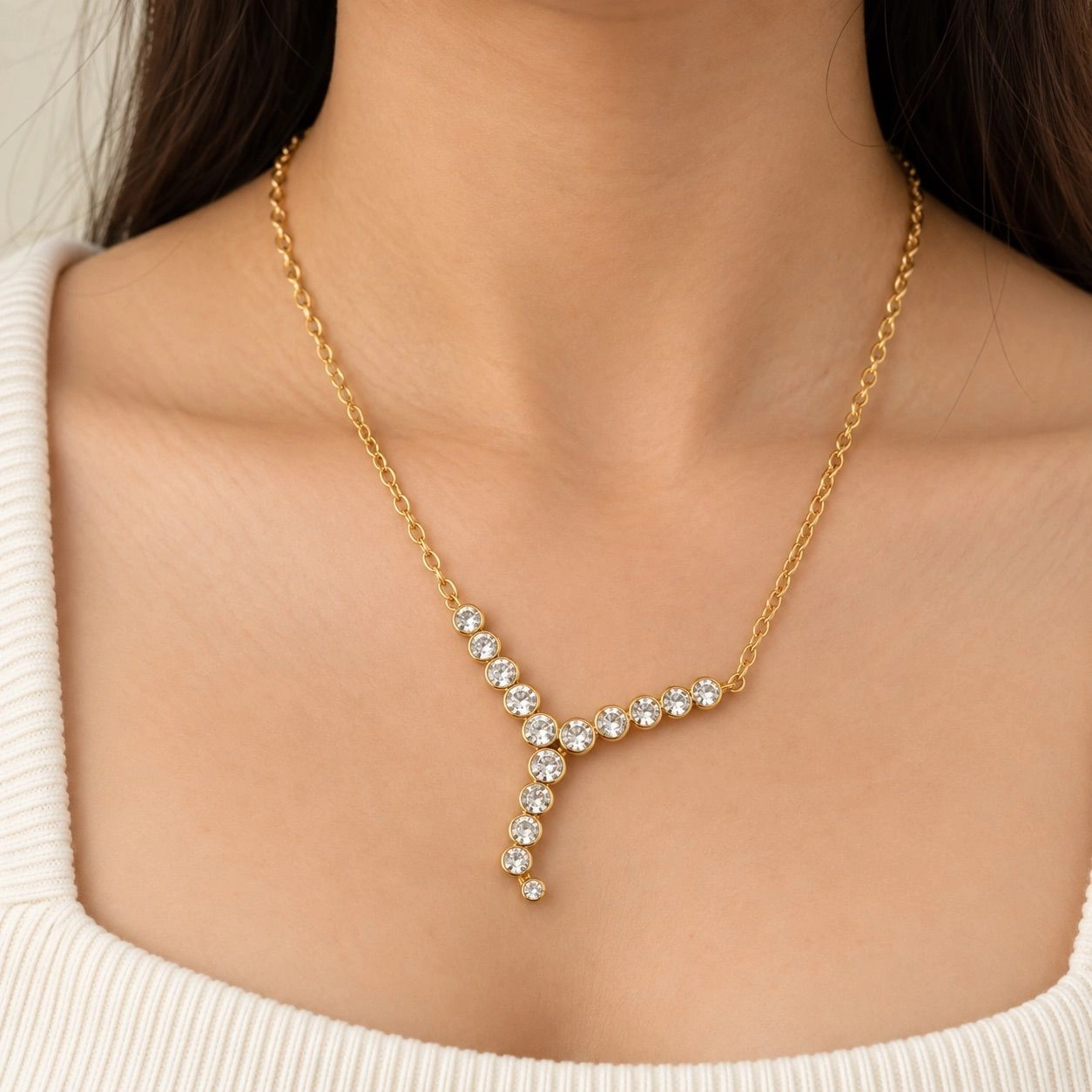 Y- SHAPED DROP PENDANT NECKLACE 1