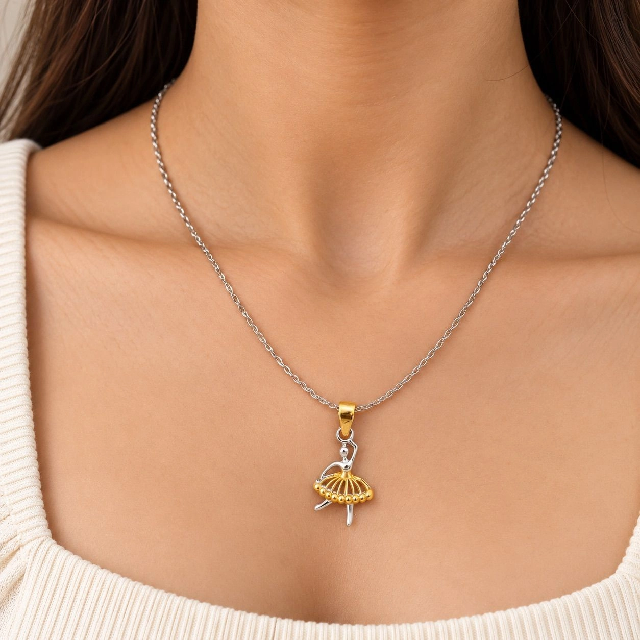 DANCING GIRL PENDANT NECKLACE 1