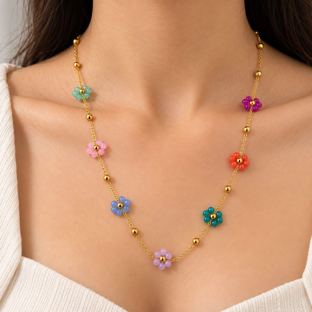 MULTI COLOUR BLOSSOM NECKLACE 1