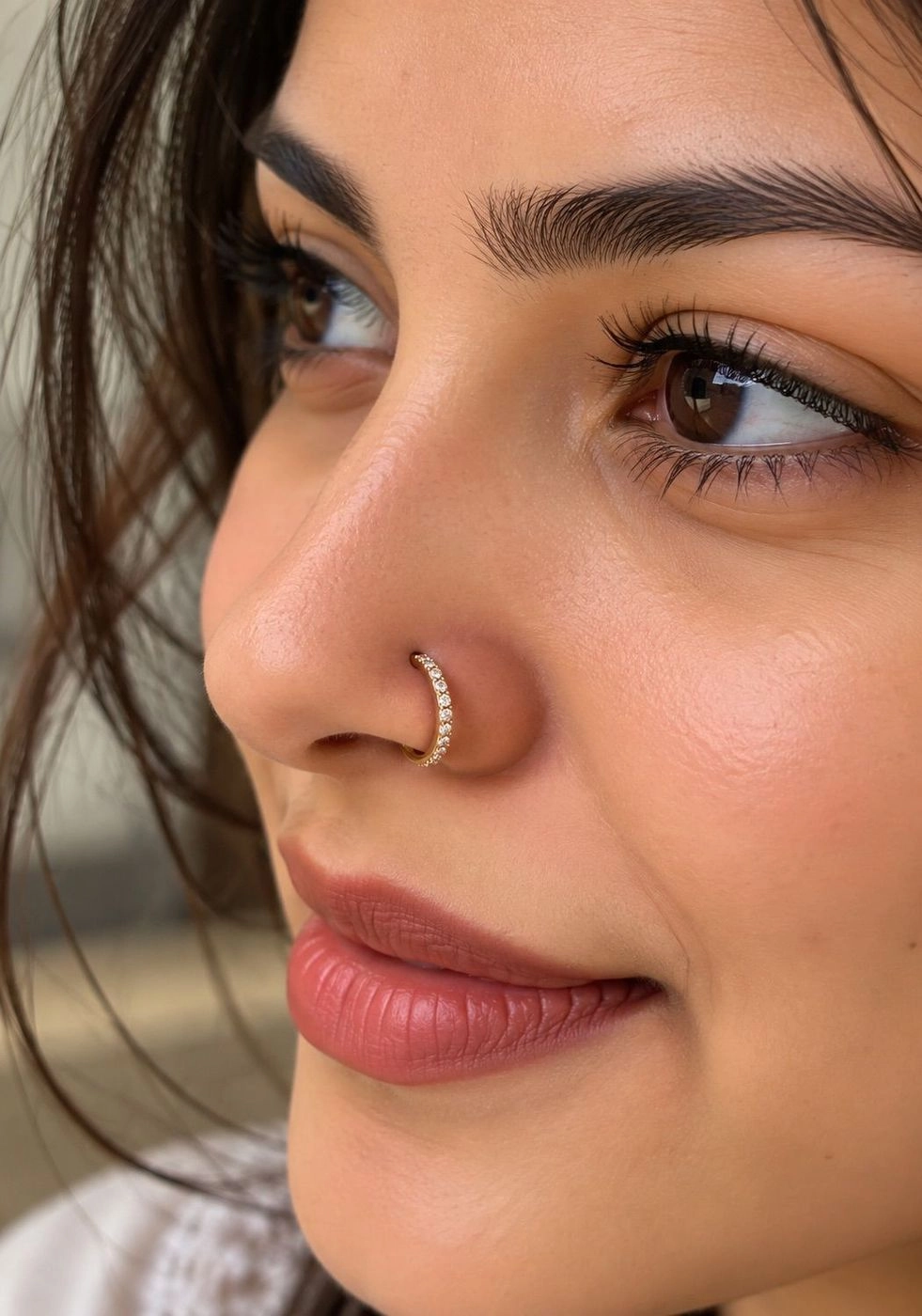 DIAMOND NOSE RING - 0.8 mm Thickness 1