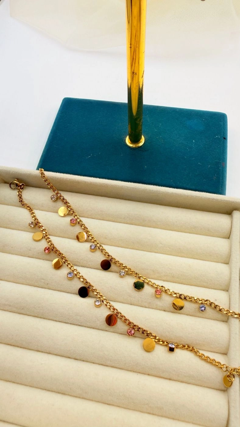 MULTI COLOUR CHARM ANKLET(PAIR) 2