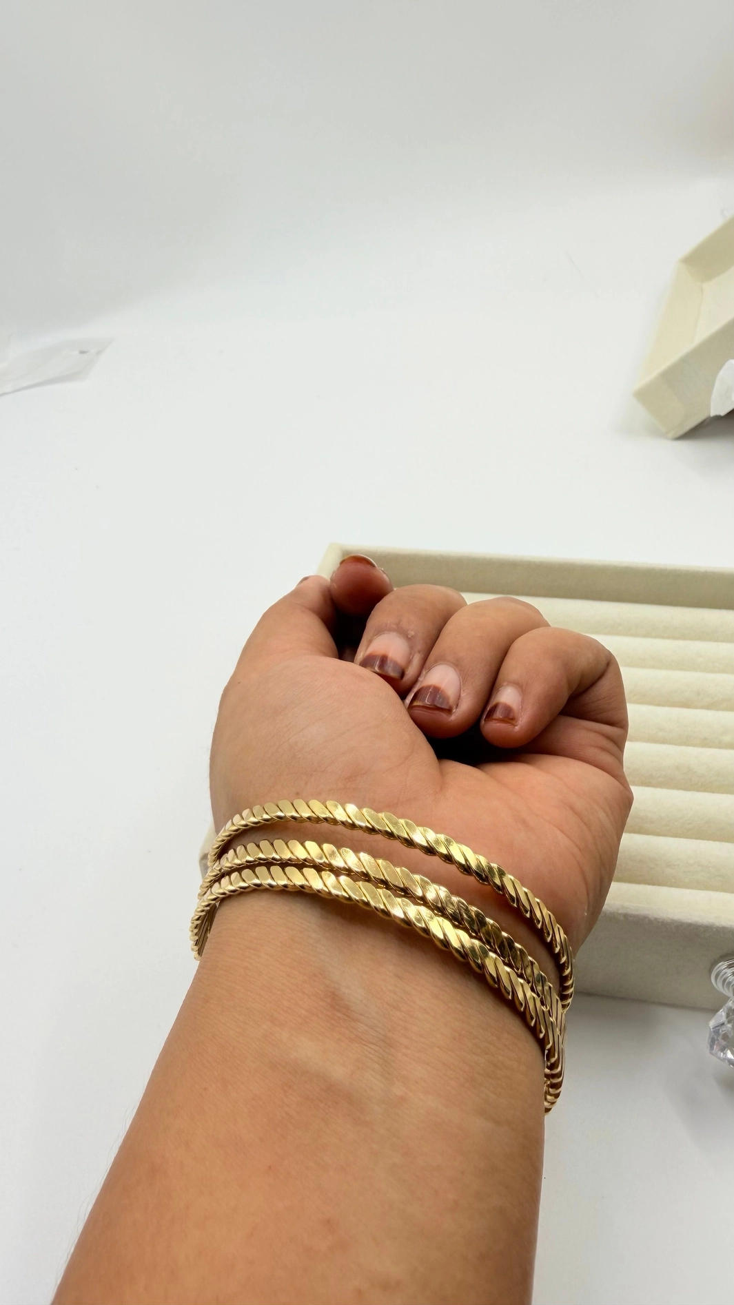 GOLD LEAF TWIST BANGLE 3 PC 1