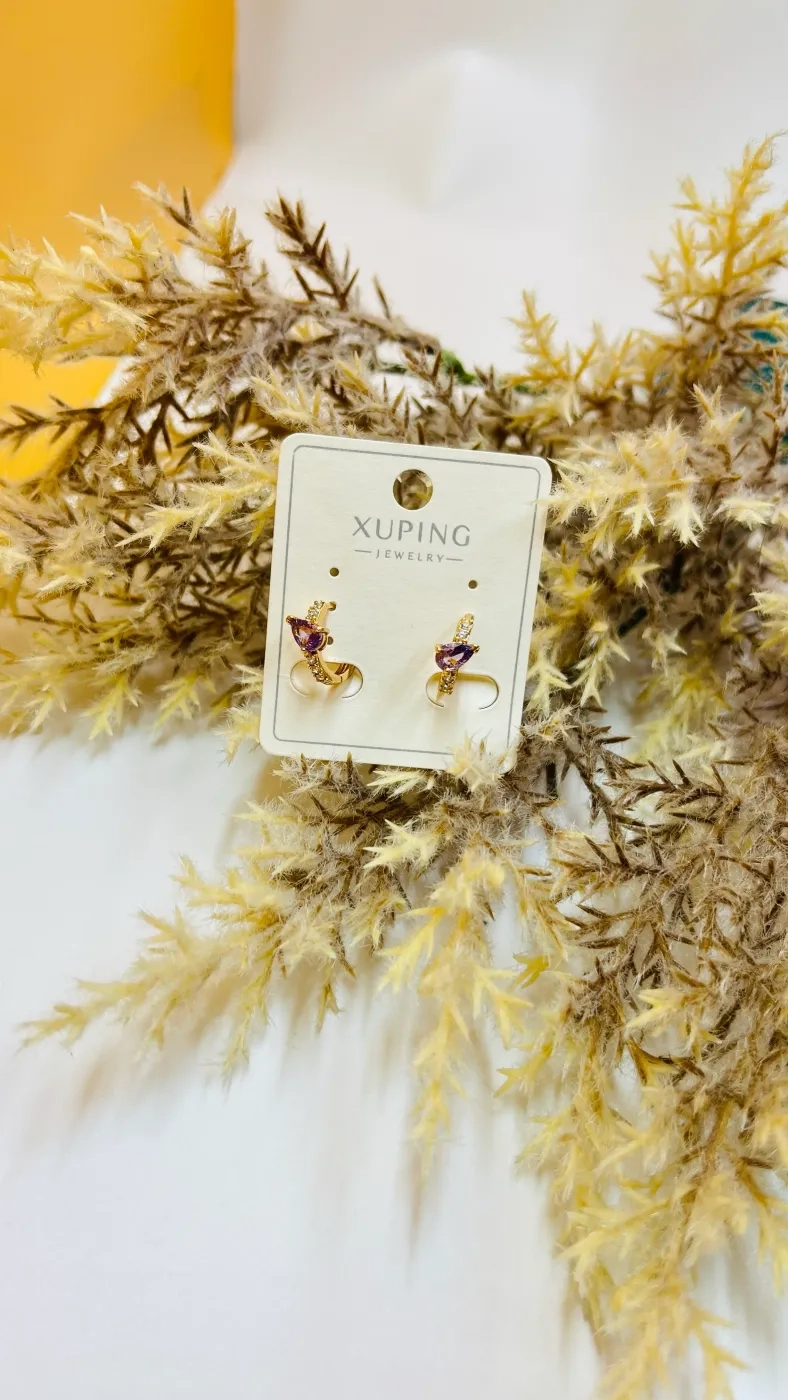 PURPLE STONE EARING
