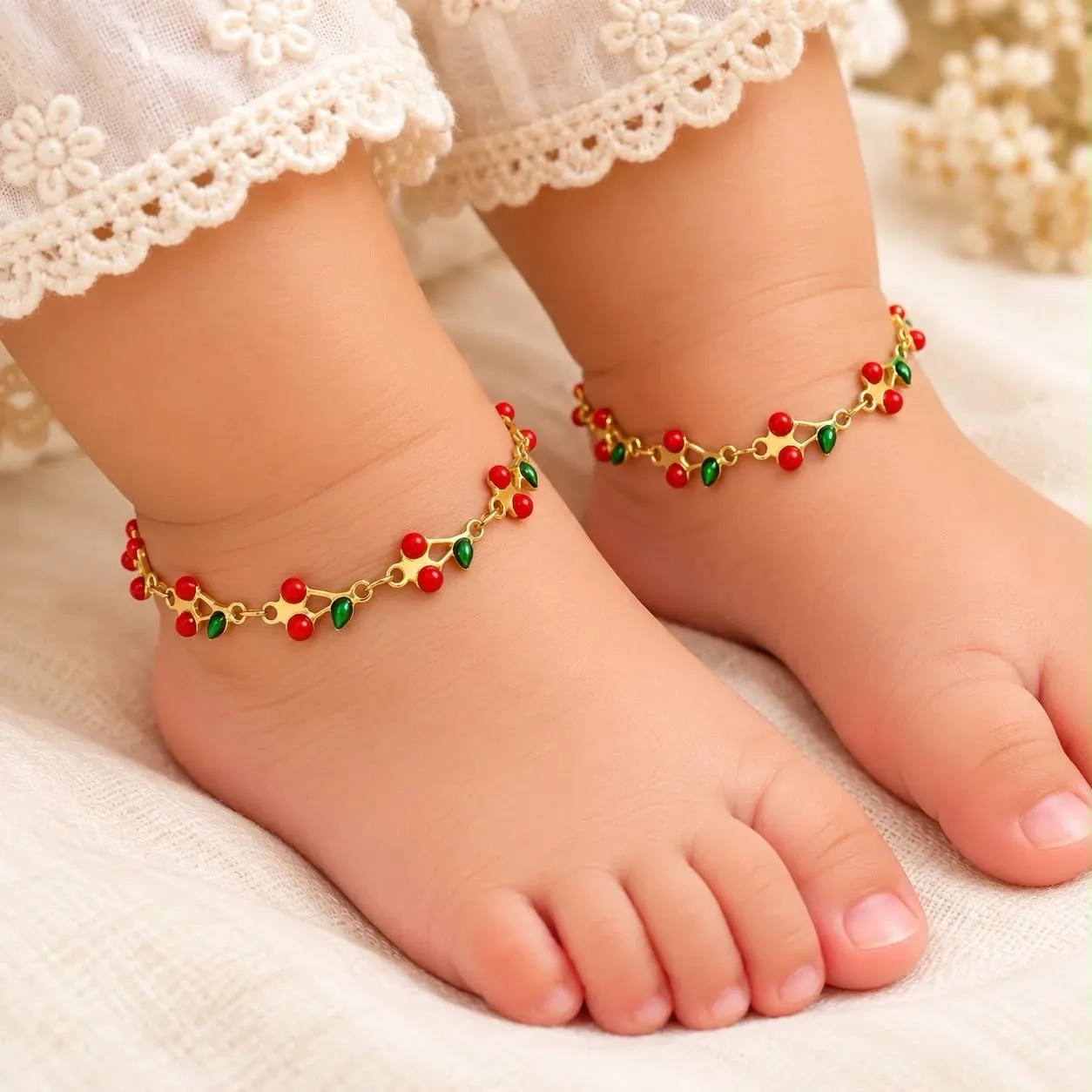 CHERRY ANKLET KIDS(pair) 1