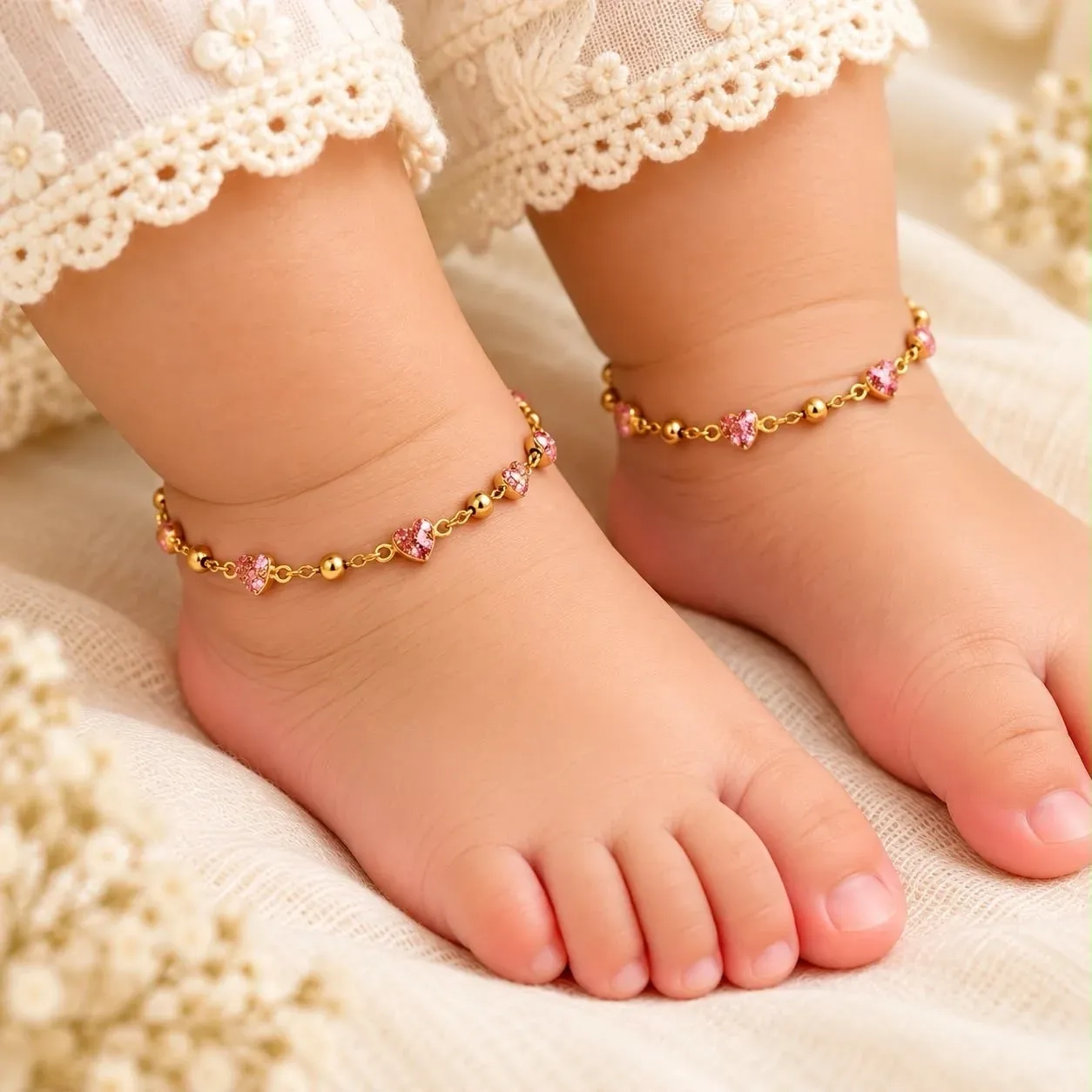 ROSE LOVE ANKLET KIDS (pair) 1