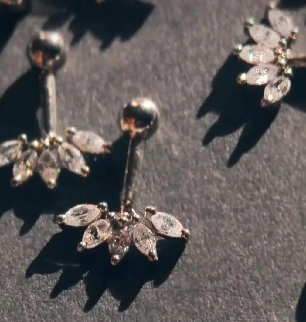 Silver marquise 5 petal