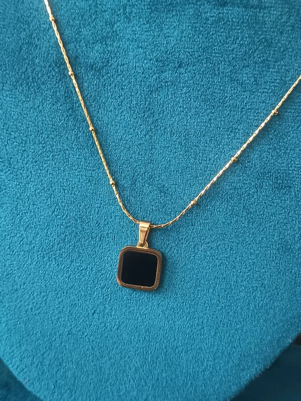 Midnight onyx square pendant