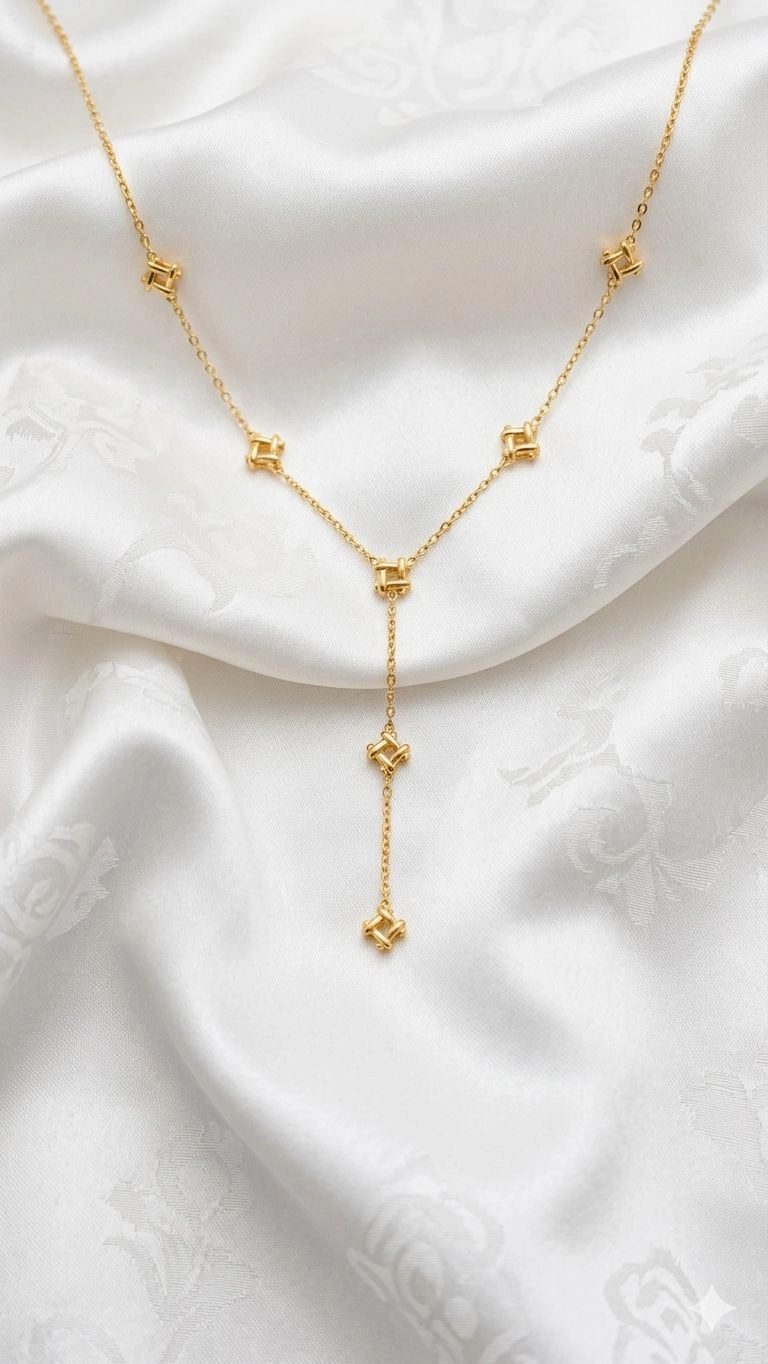 Gold Lariat Necklace 1