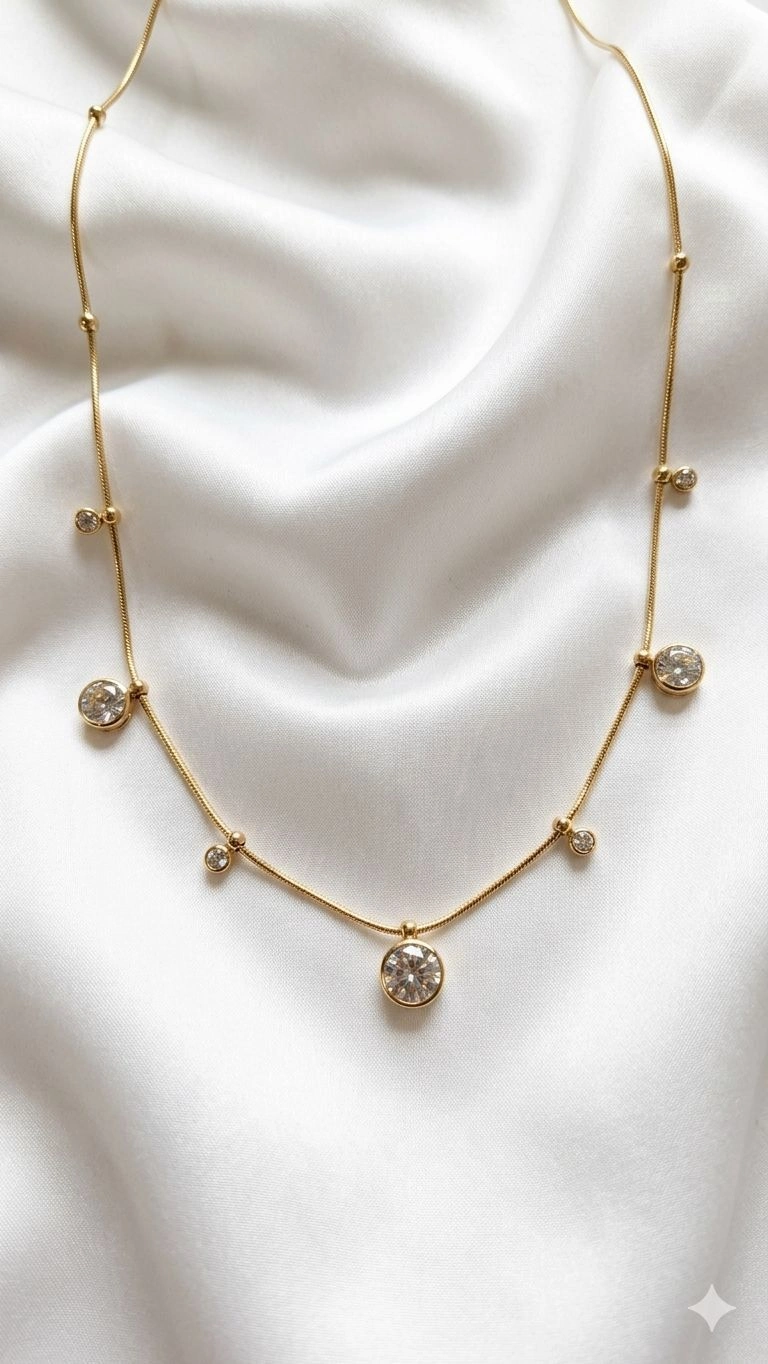 Crystal white stone necklace 1