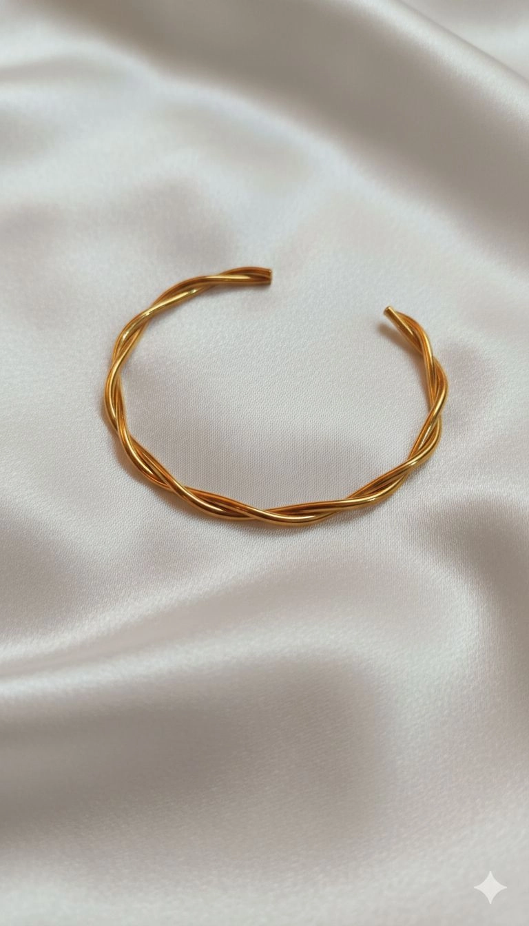 Twisted rope open end bangle