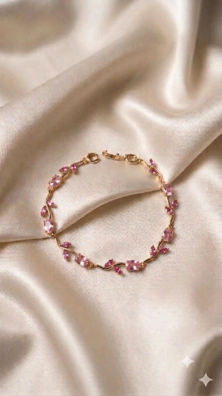 Pink tulip bracelet