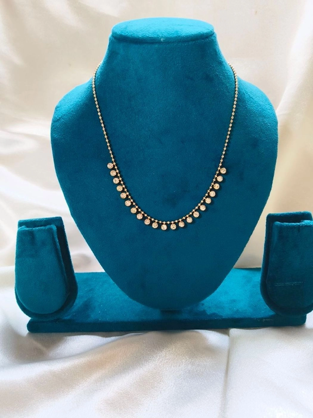 White stone charm necklace