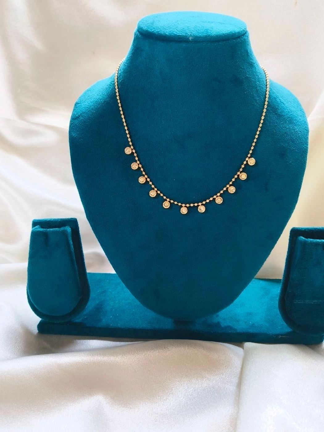 White stone charm necklace