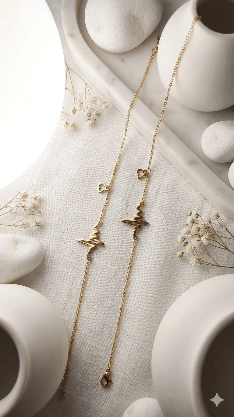 Hearbeat themed anklet