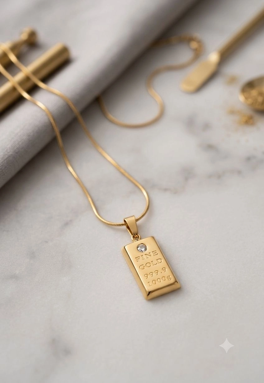 Gold bar neckchain