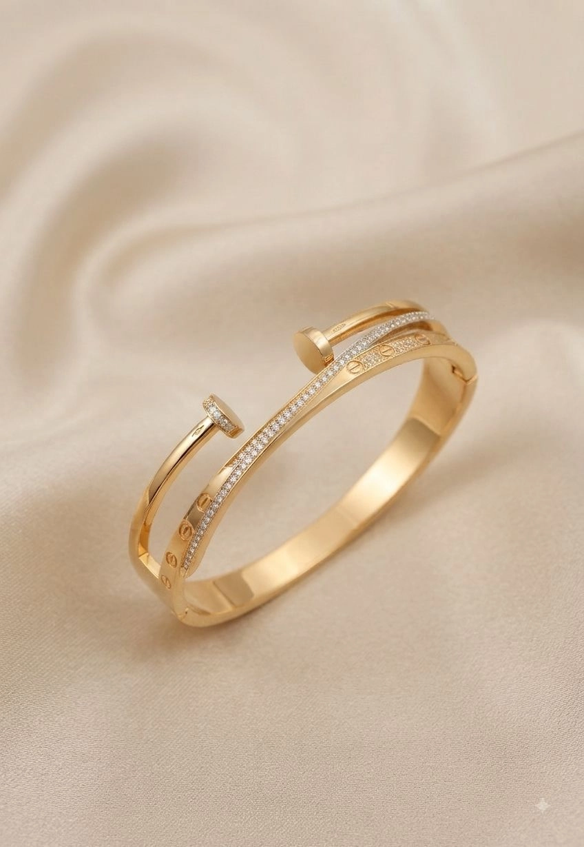 Baby size cross Nail bangle