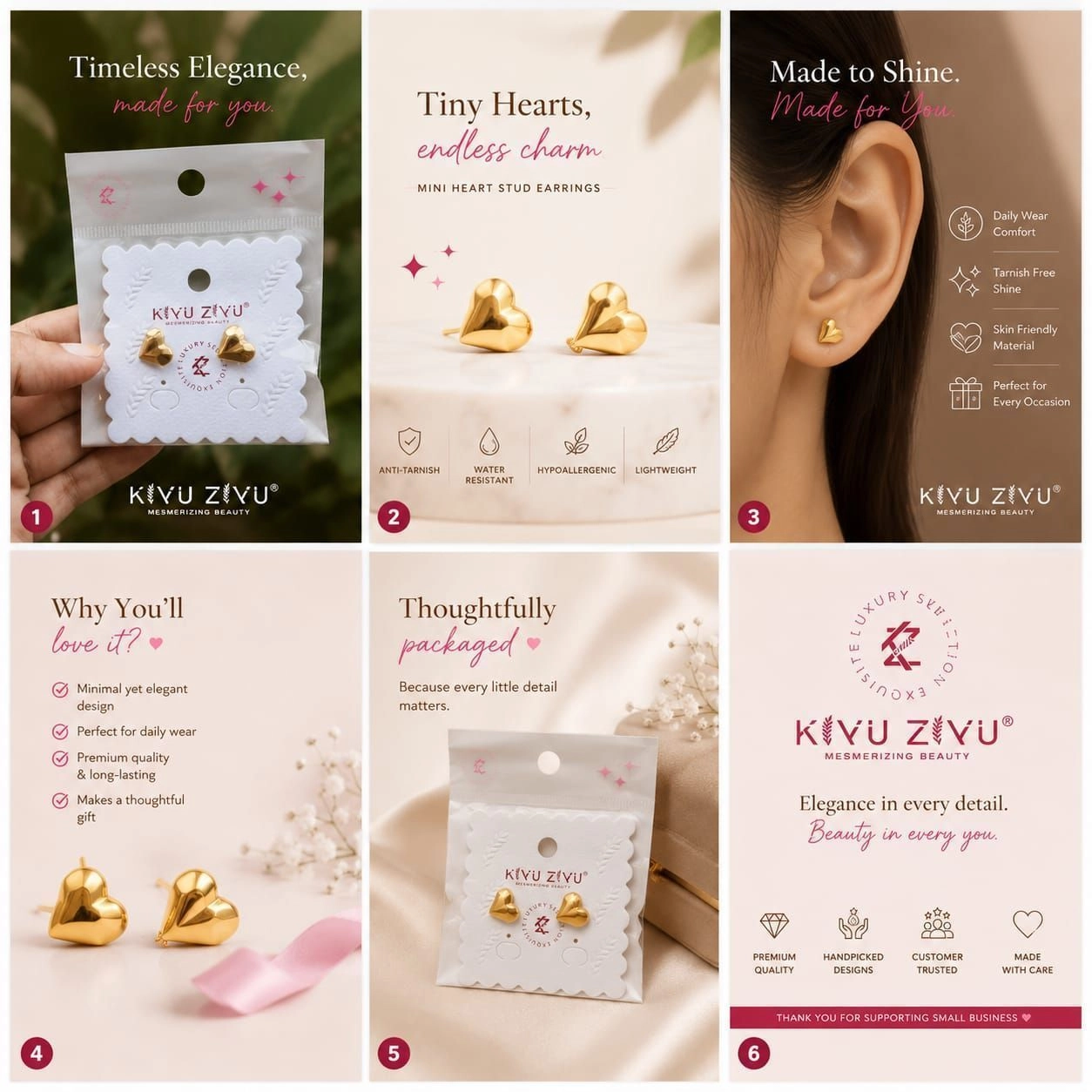 Heart themed earrings 2