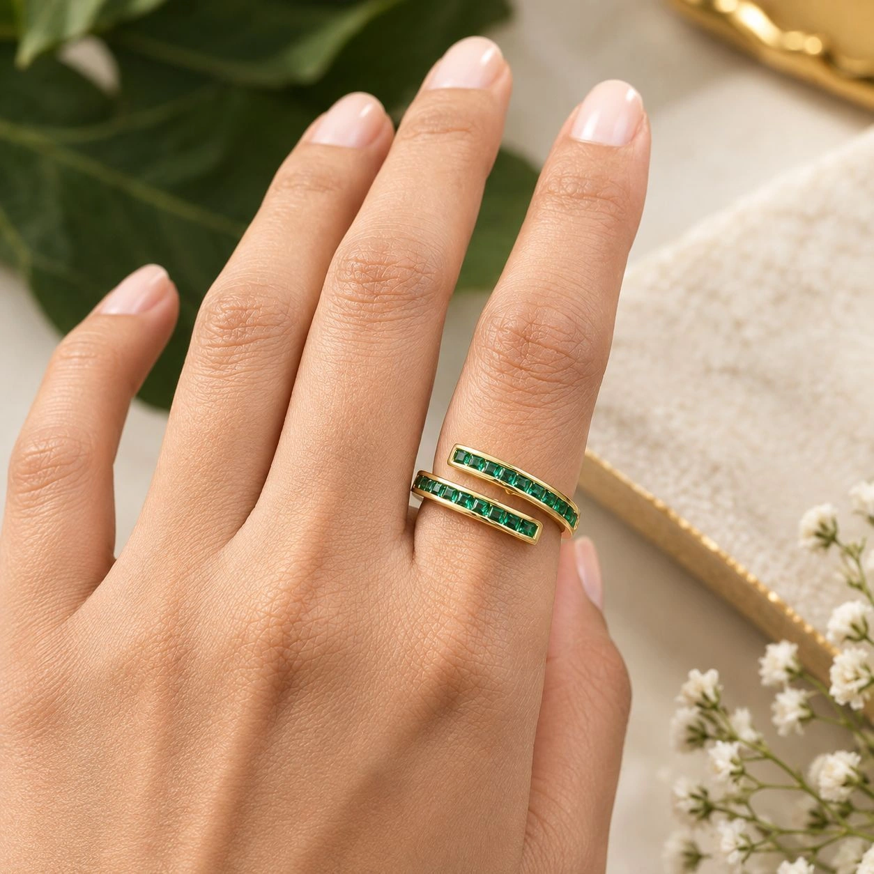 Emerald ring(adjustable)