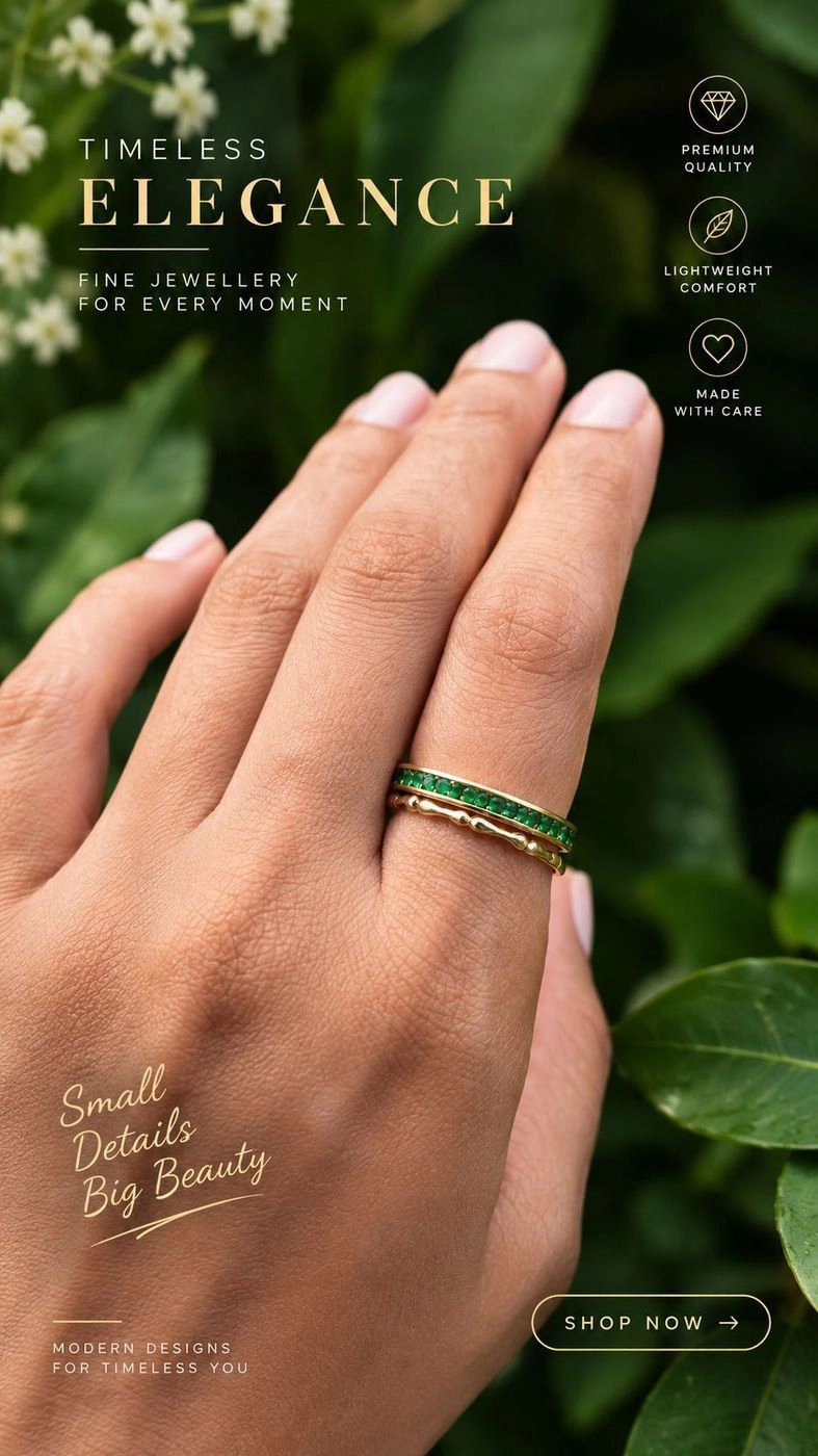 Emarald adjustable ring