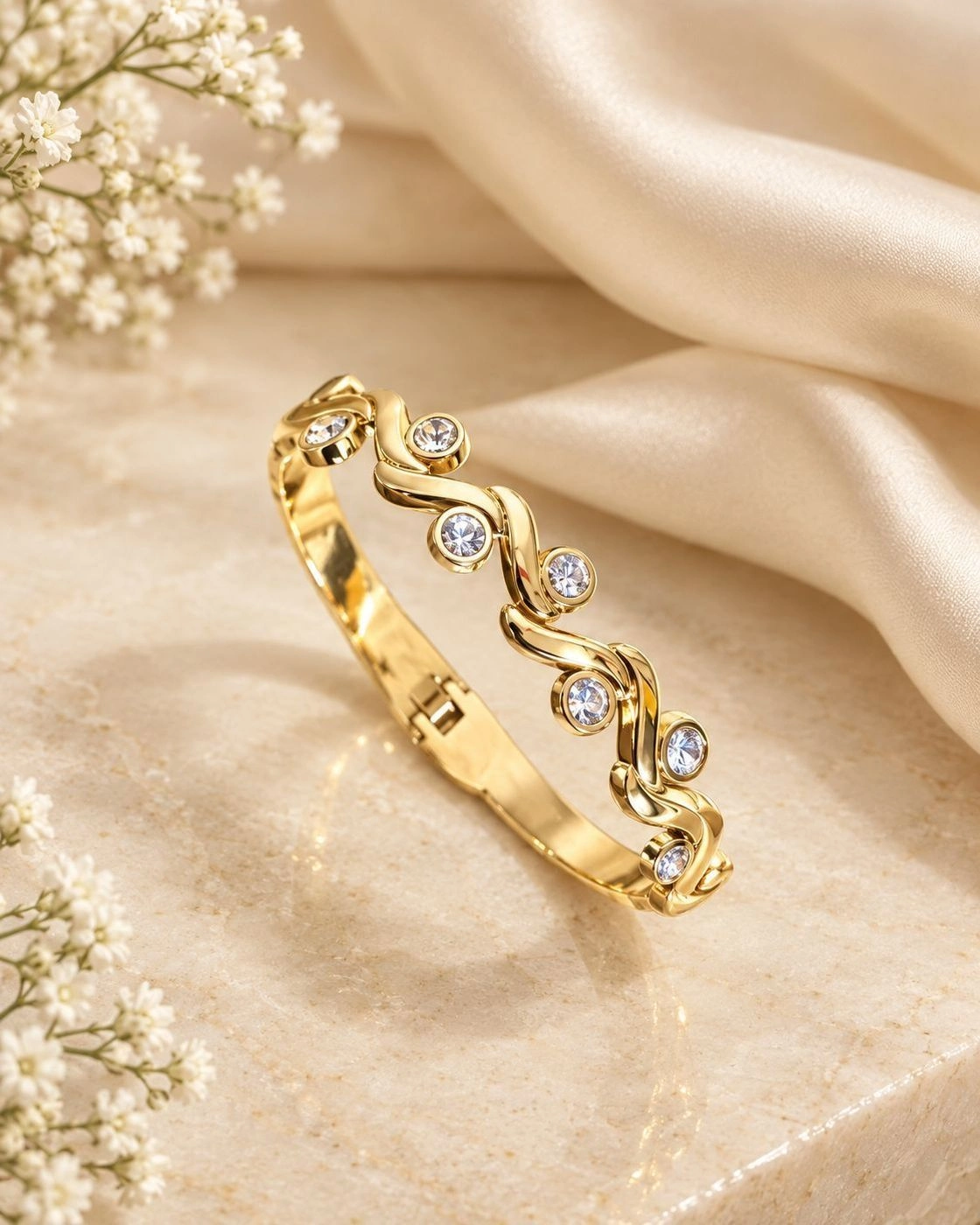 Twisted stone bangle size 2.2