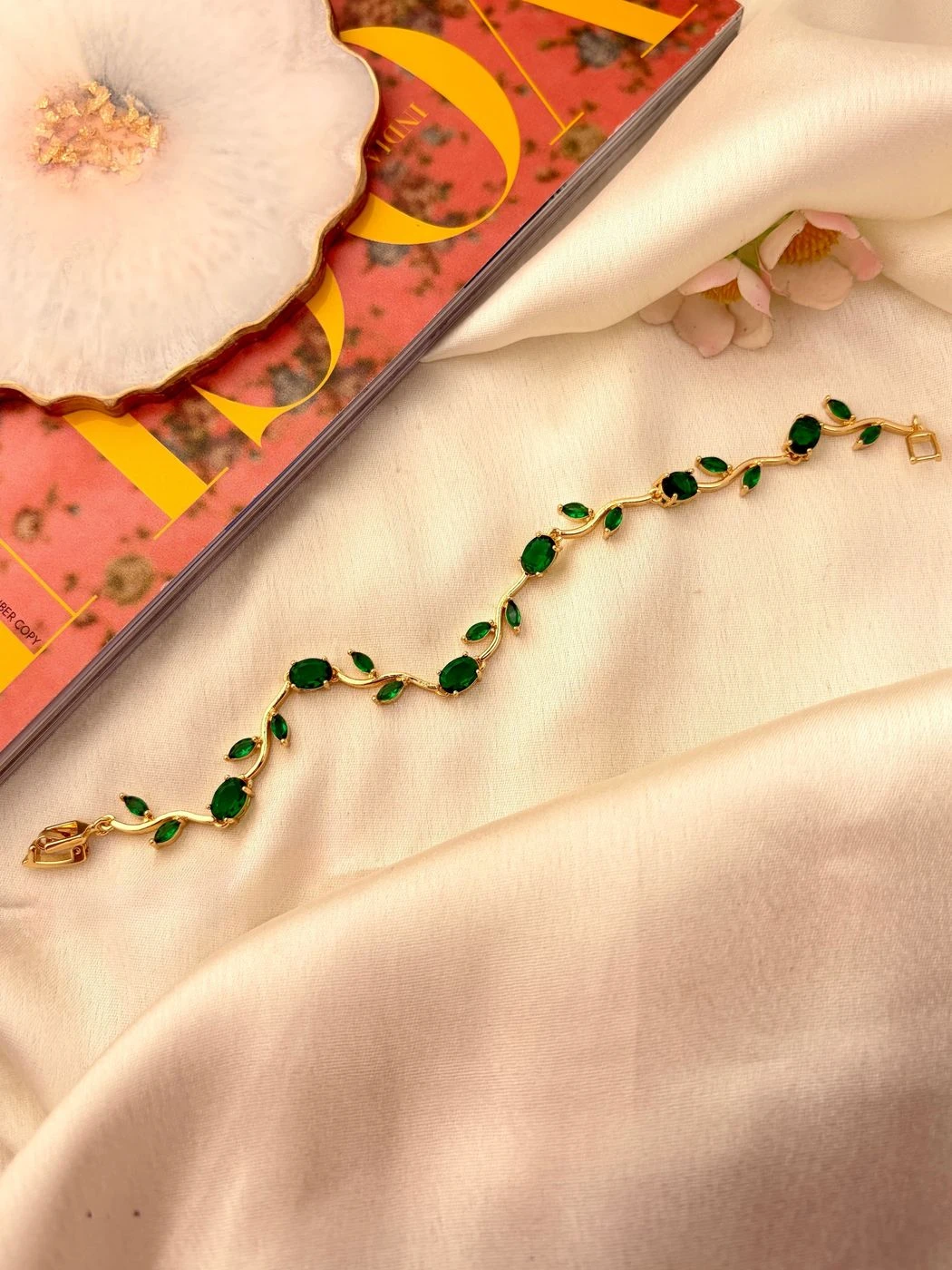 Tulip Bracelet Green Antitarnish