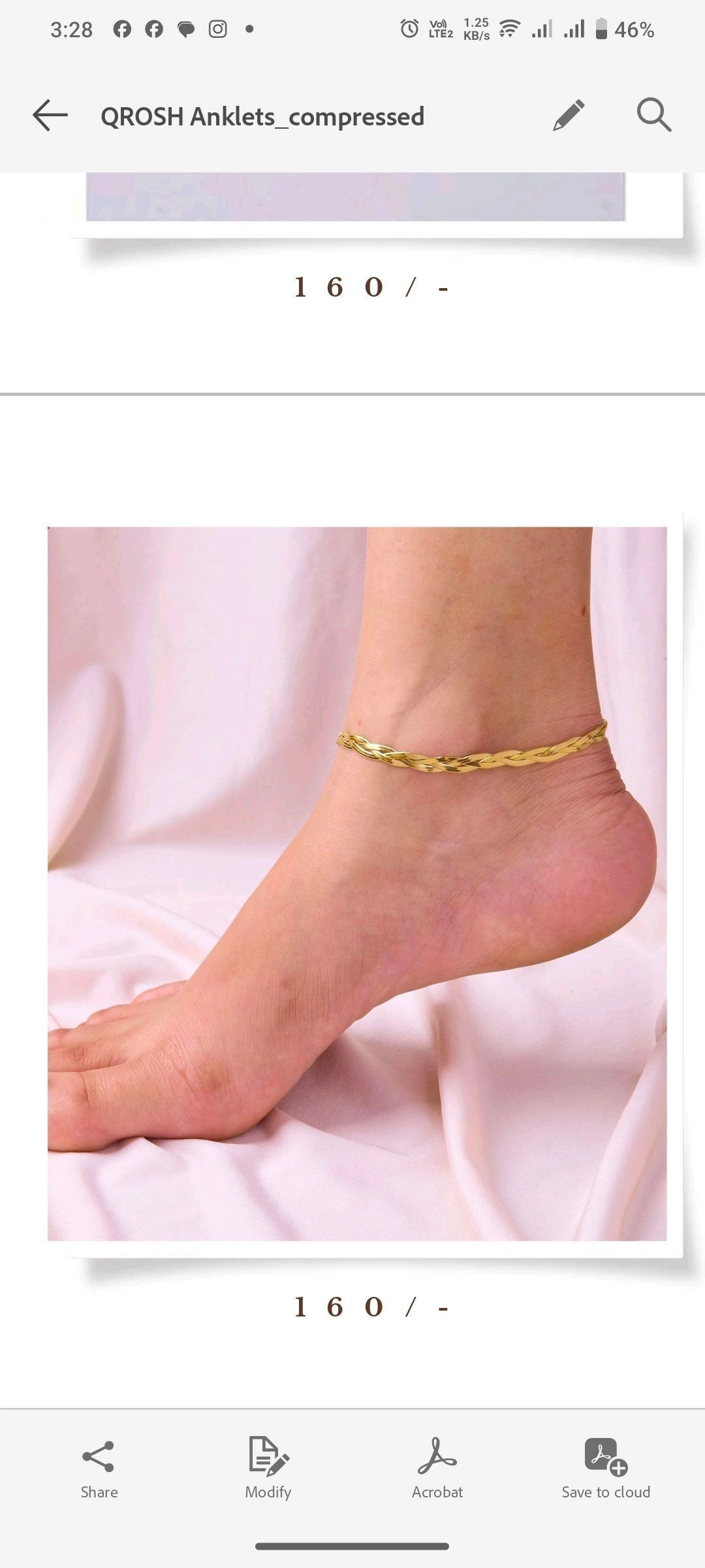 Twisted Snake Anklet for Women 2pcs 1