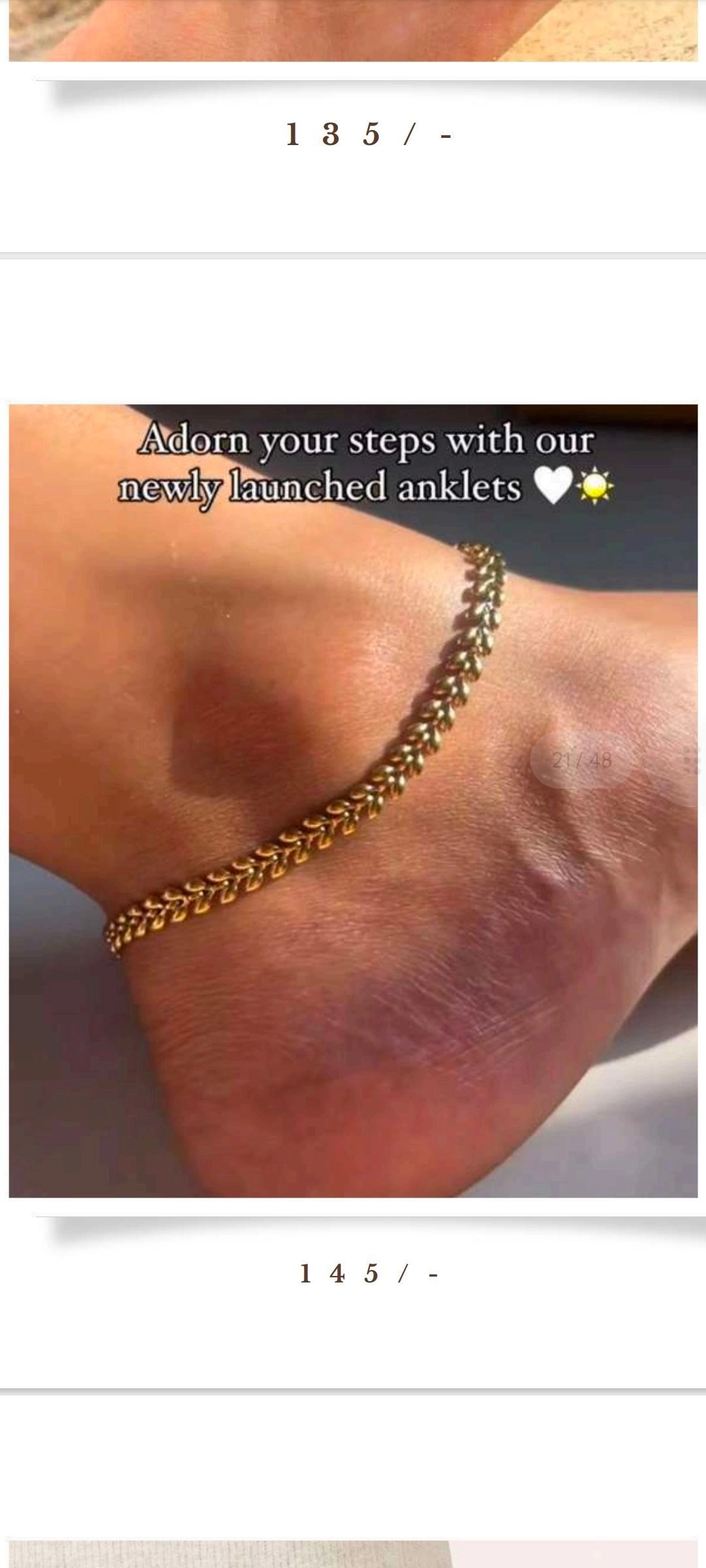 Leaf Anklet for Women 2pcs 1