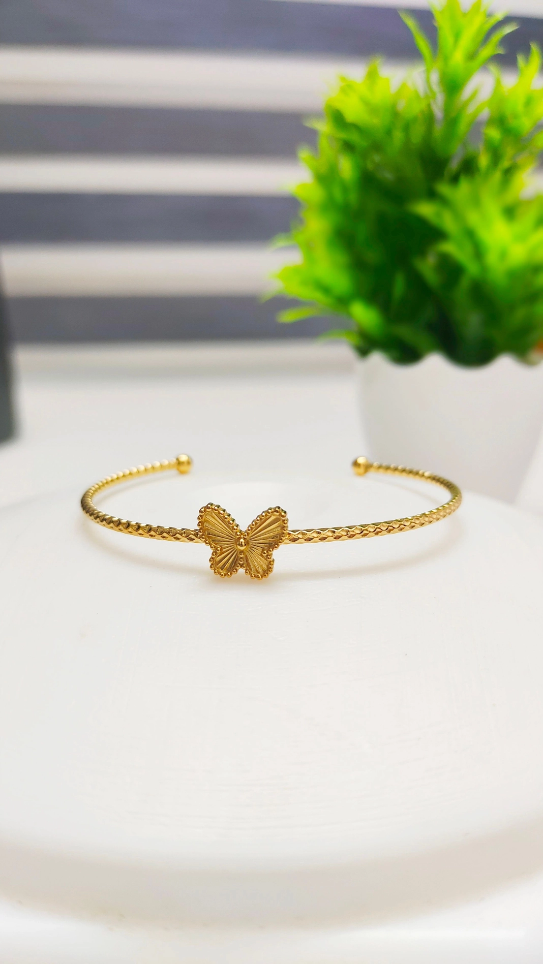 Antitarnish Butterfly Cuff Bangle