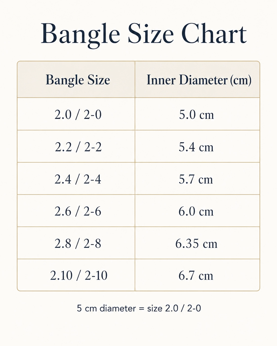 Size chart