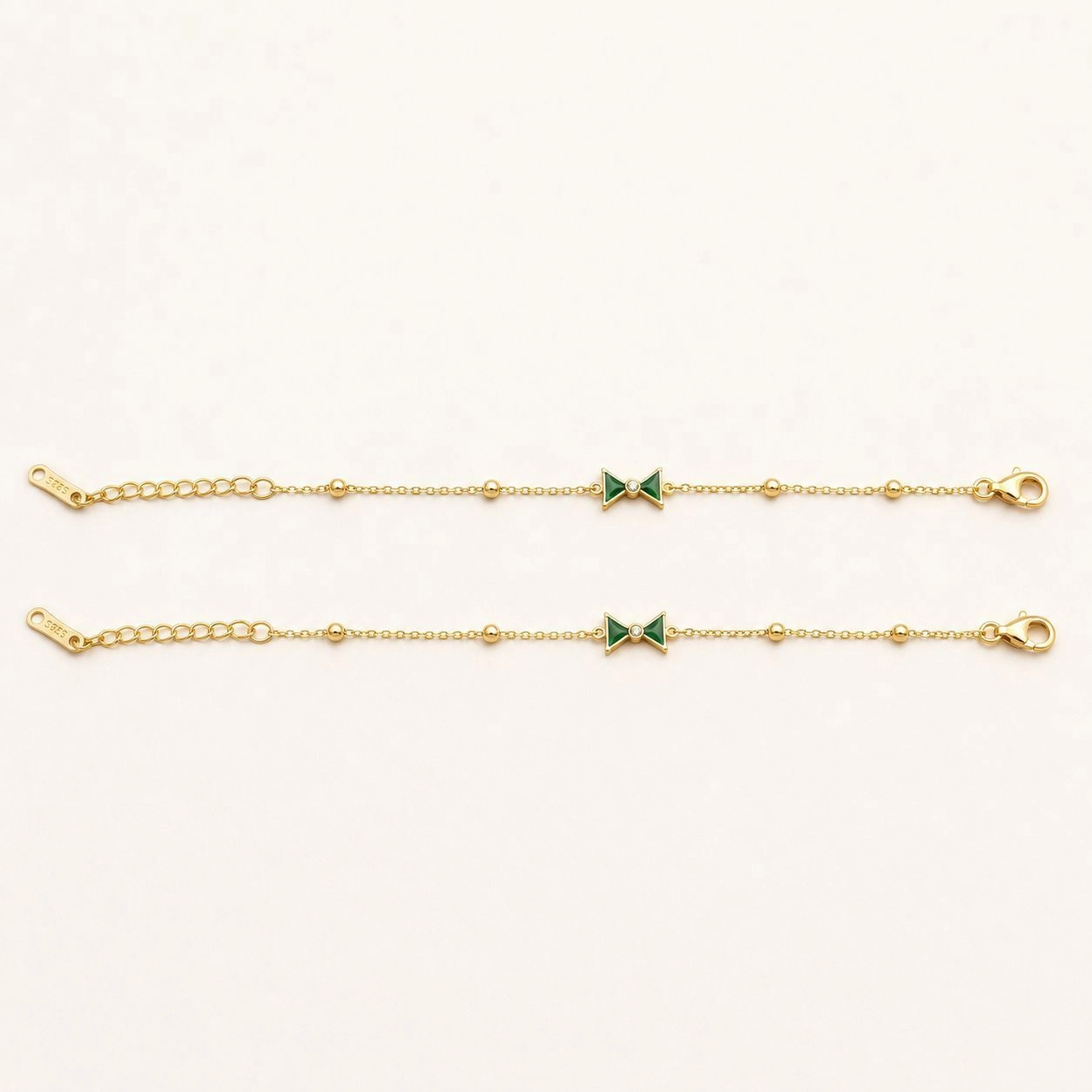 Kids Antitarnish Bow Anklet - Green