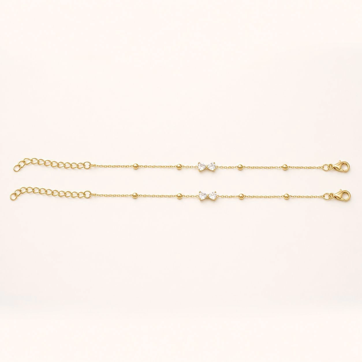 Kids Antitarnish Bow Anklet - White