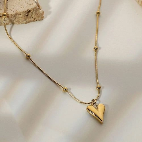 Antitarnish Heart Pendant with Ball Chain