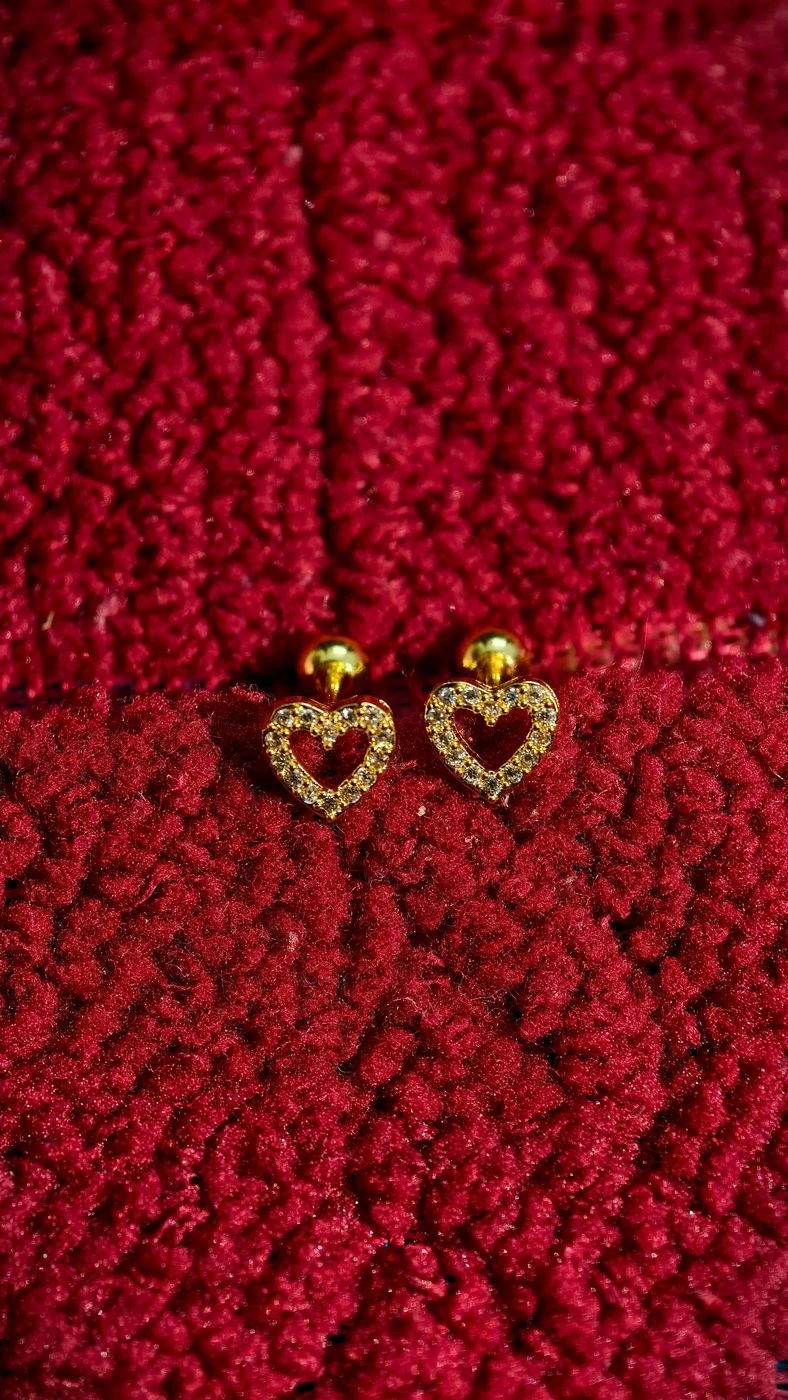Antitarnish Heart Stud Earrings 2