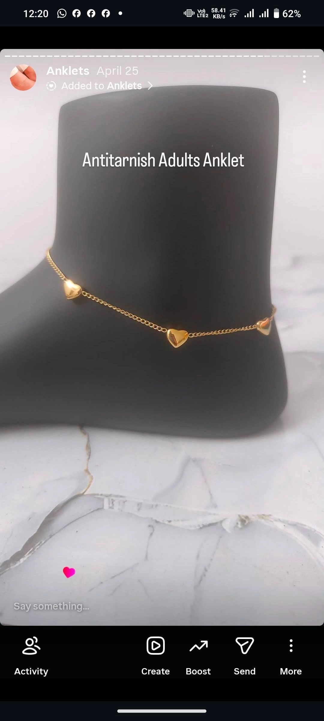Adults Anklets Antitarnish AK103