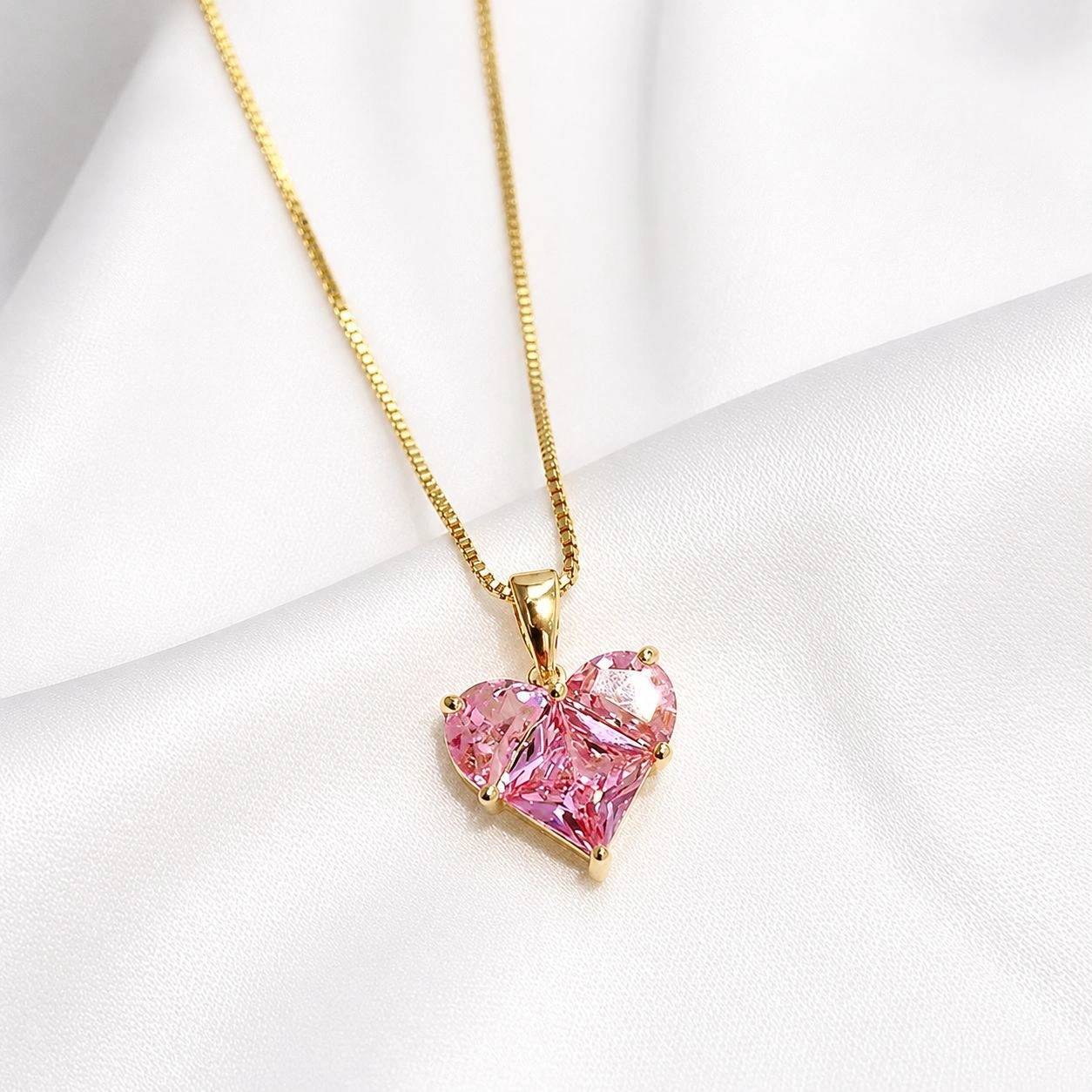 Antitarnish Pink Heart Pendant AN90