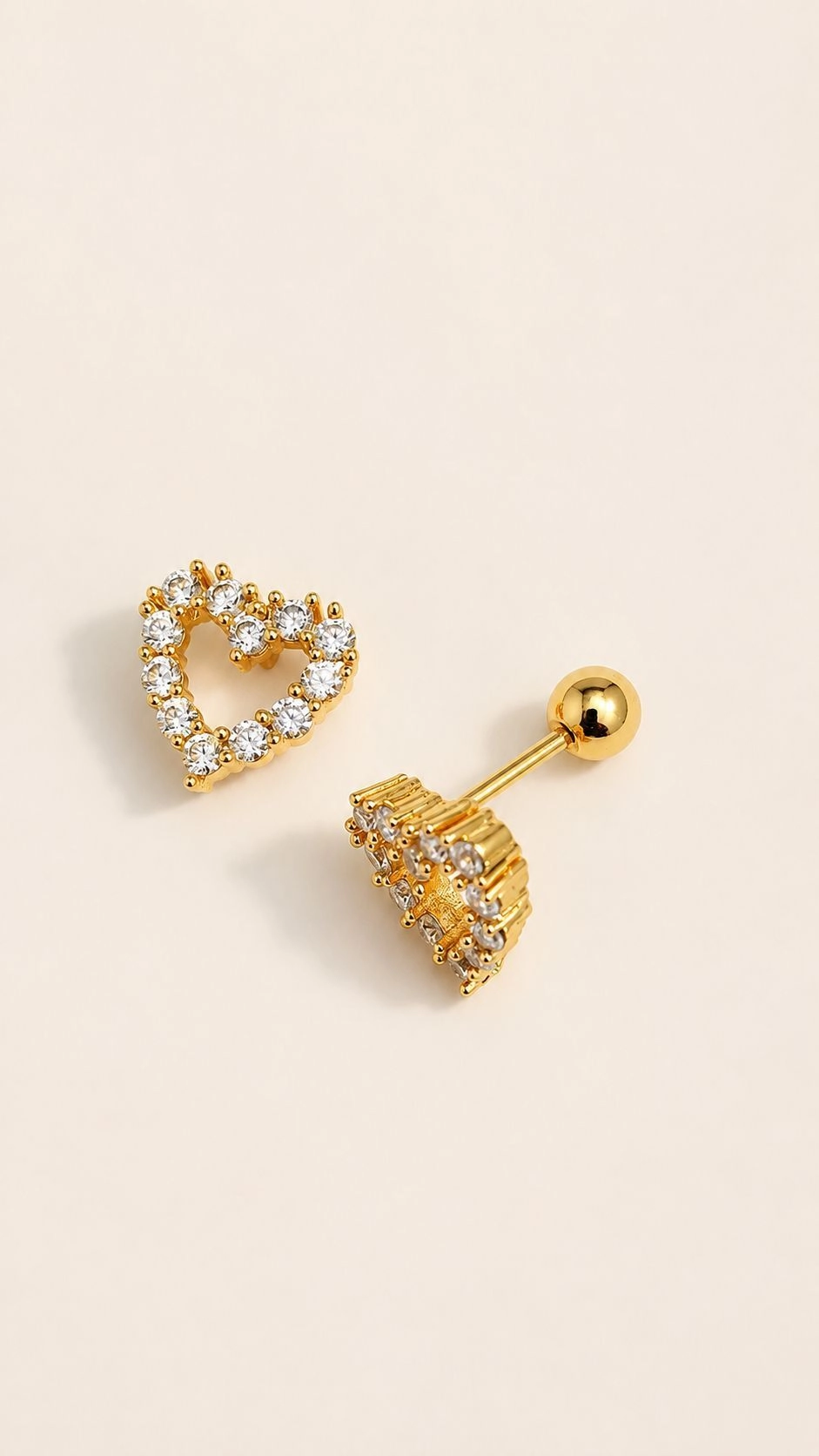 Antitarnish Heart Stud Earrings 1