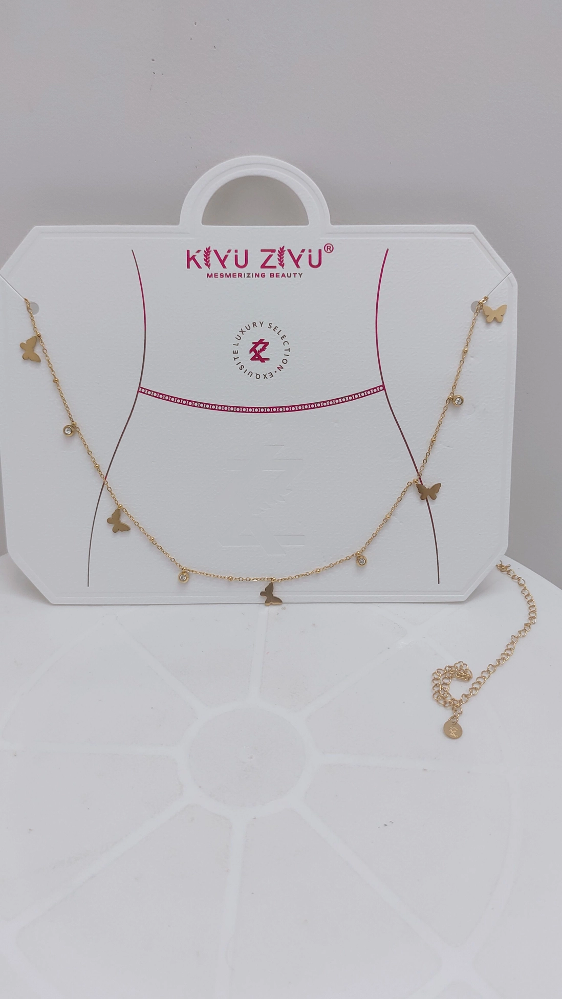 Antitarnish Butterfly & Stone Waist chain
