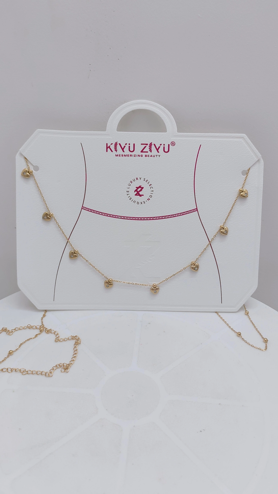 Antitarnish Heart Stone Waist chain