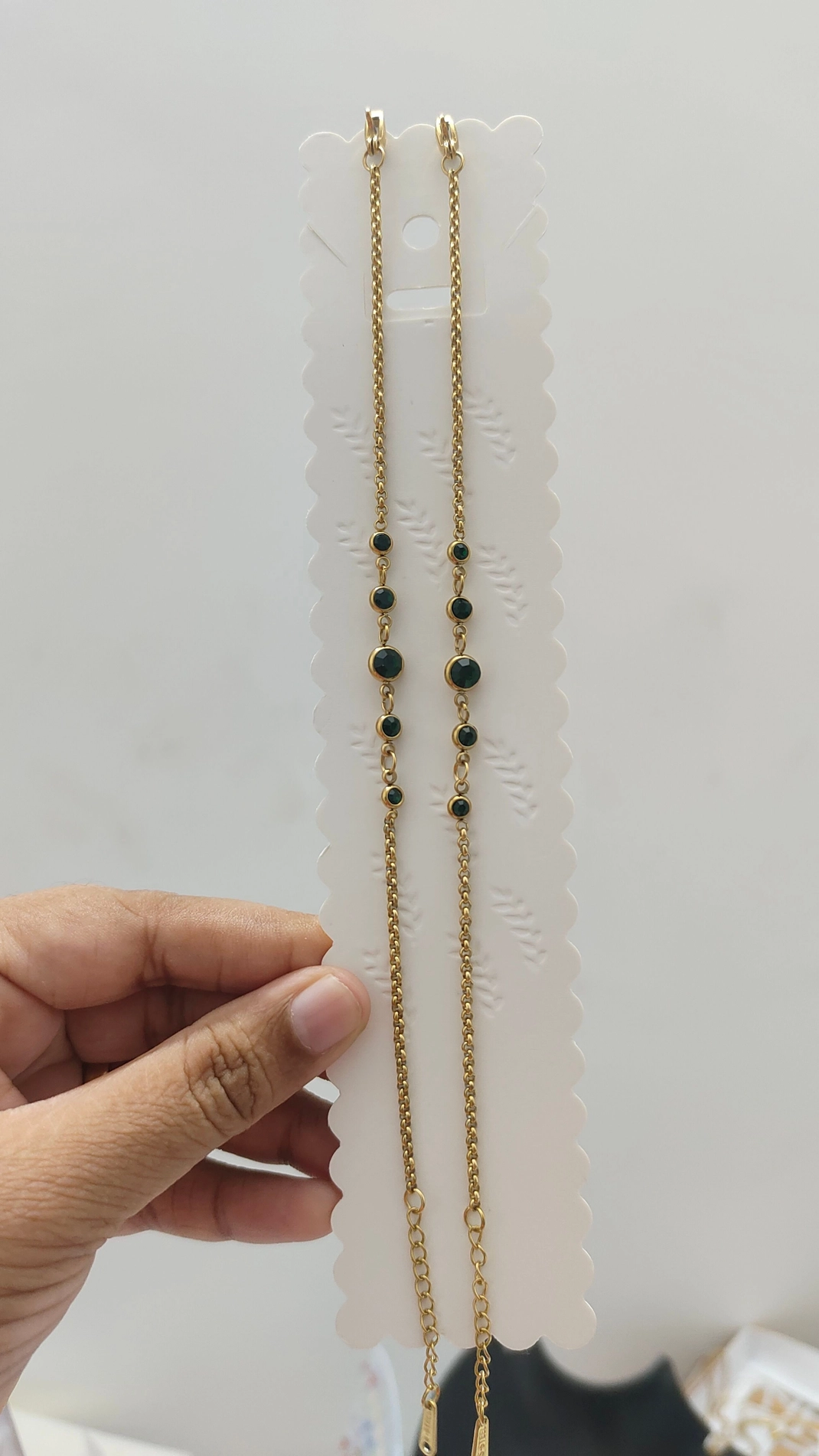 Antitarnish Kids Green stone Anklet