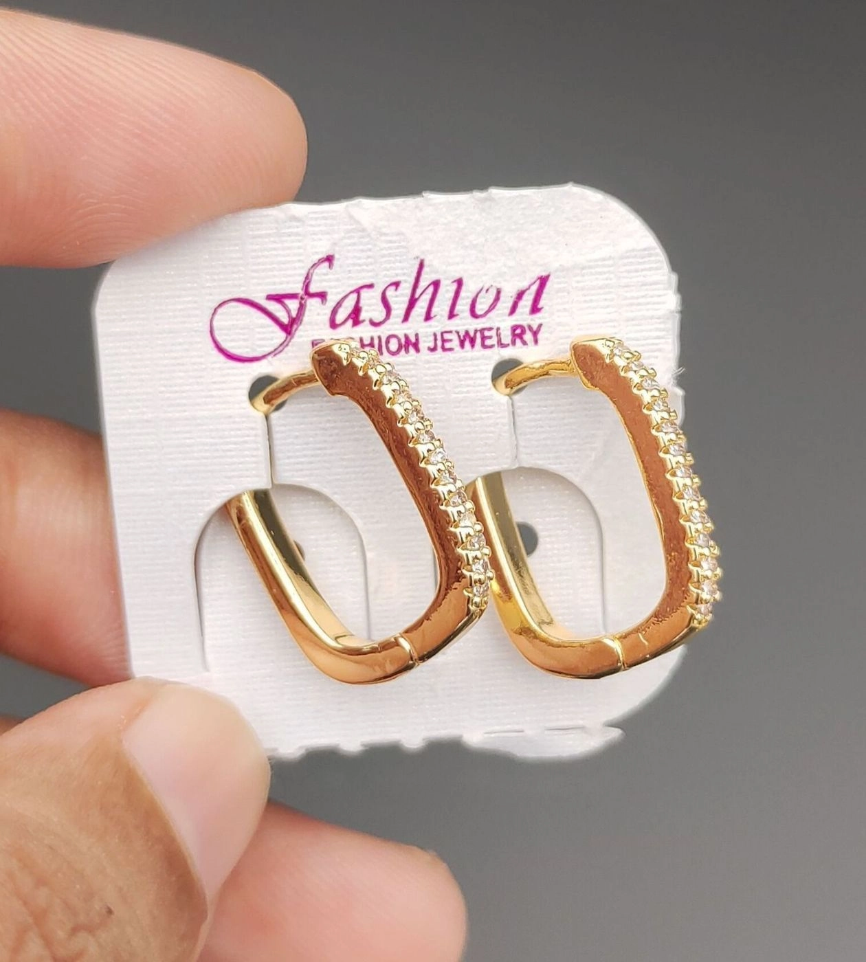 Antitarnish Square Hoop Earrings AE22 2