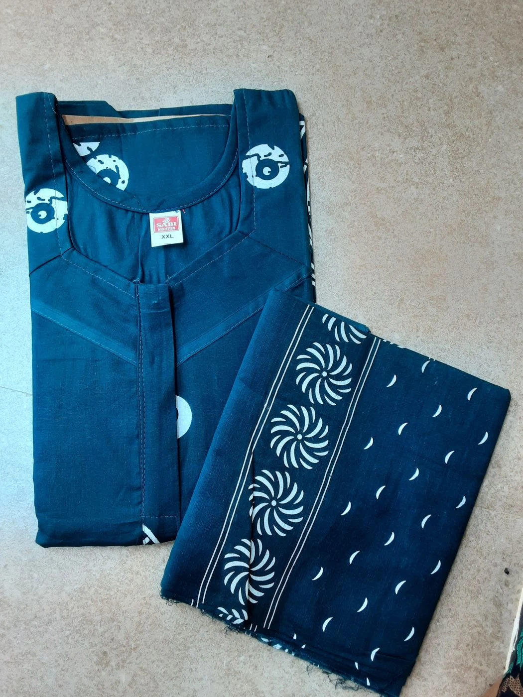 Cotton nighty with dupatta