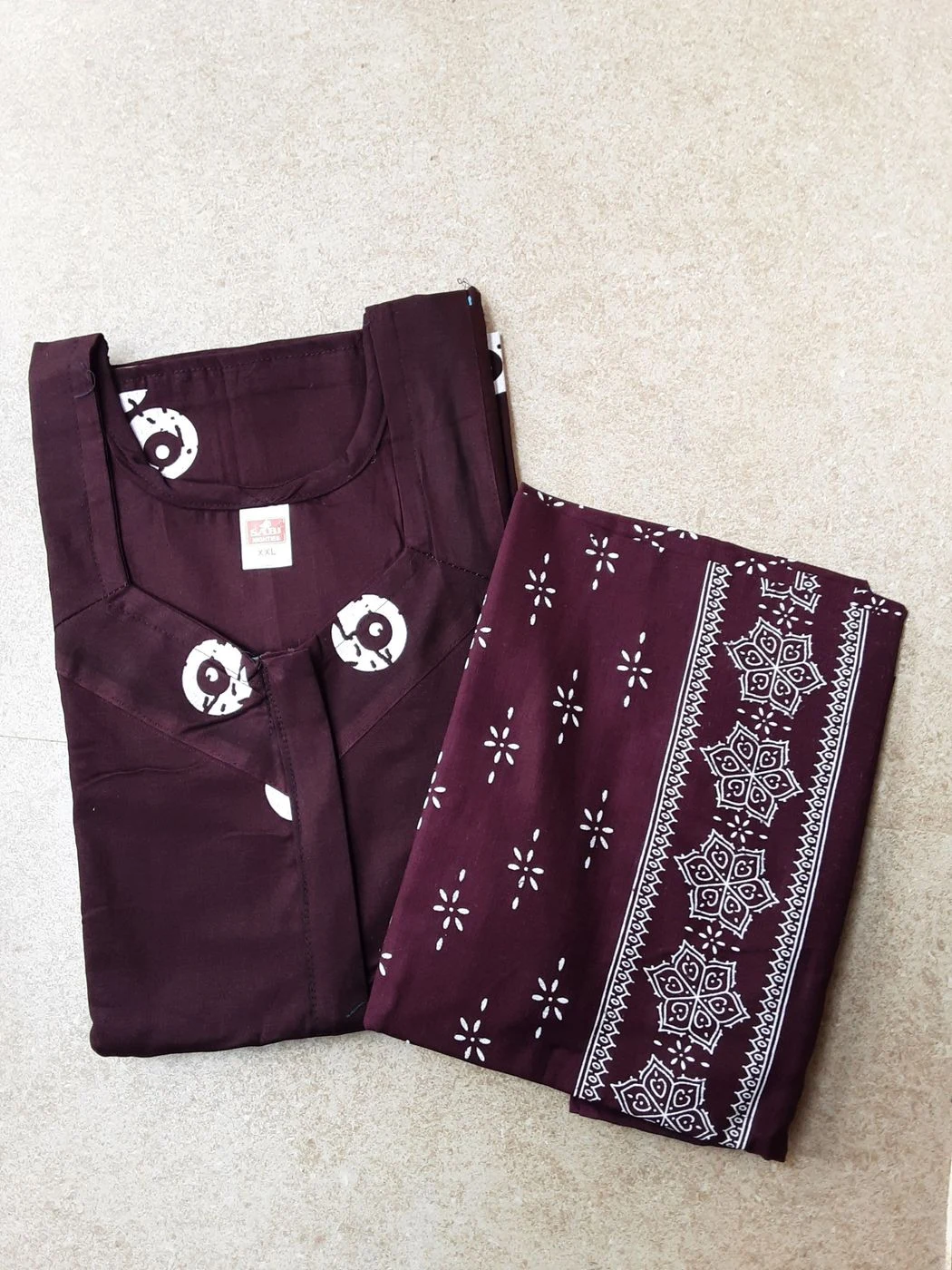Cotton nighty with dupatta