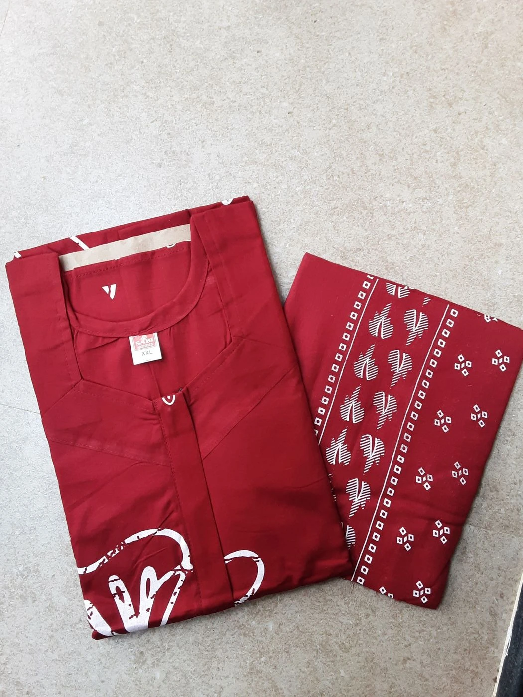 Cotton nighty with dupatta