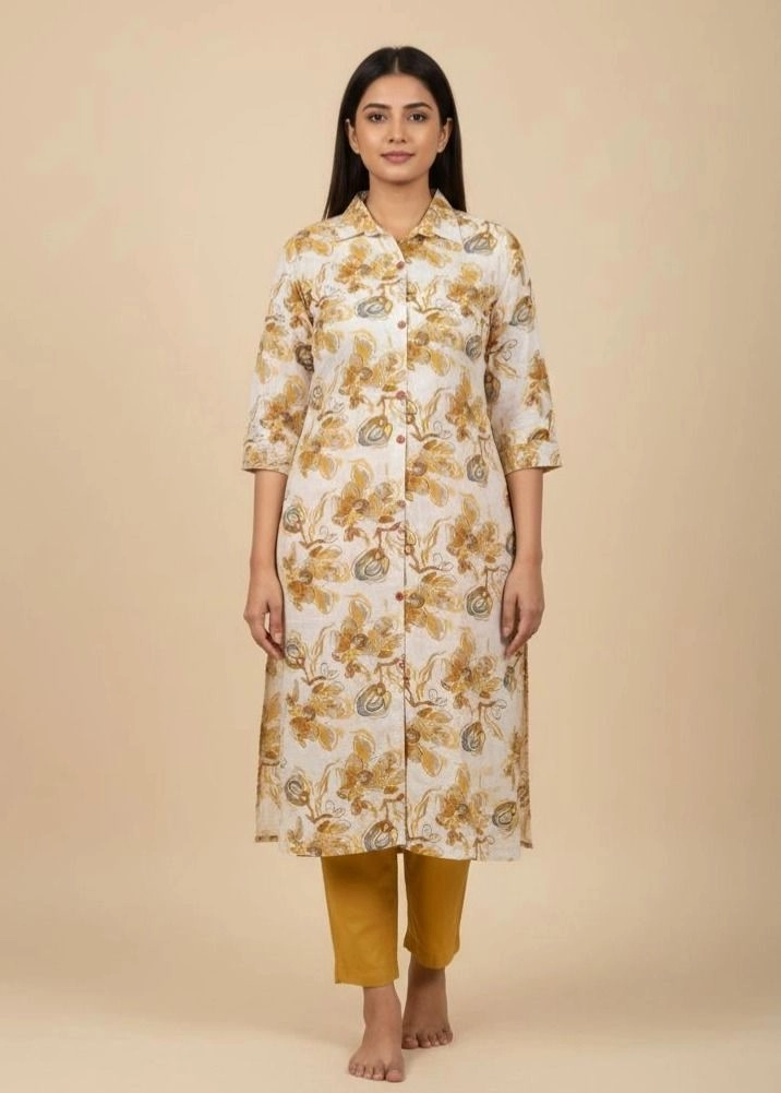 Premium Floral Cambric Cotton 2 Piece Kurti Set 1