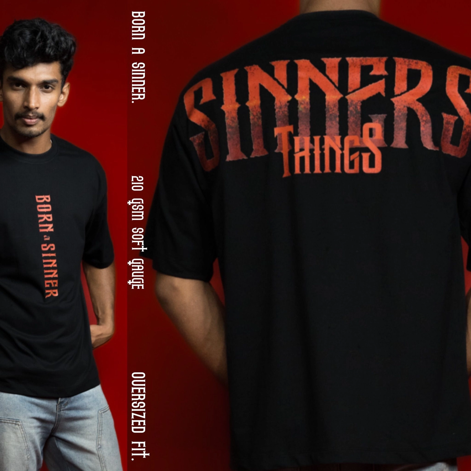 SINNERS THINGS Oversized Premium Tee