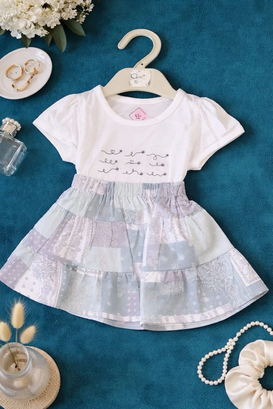𝗦𝗸𝗶𝗿𝘁 𝗮𝗻𝗱 𝗧𝗼𝗽 𝗙𝗼𝗿 𝗕𝗮𝗯𝘆 𝗚𝗶𝗿𝗹 💕 Age group :- 0-36 months Material :- cotton & lycra